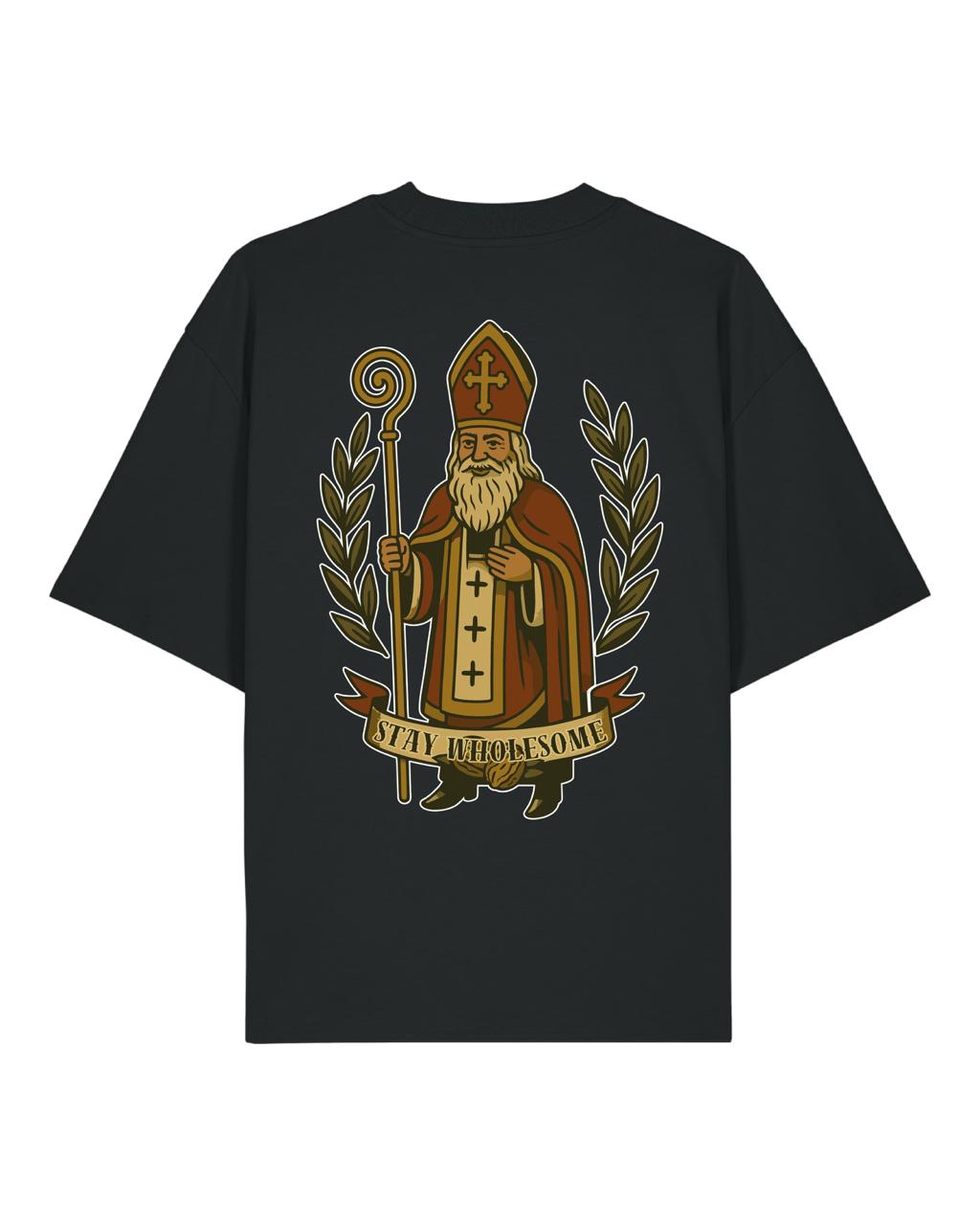 T-Shirt "Stay Wholesome" | Schwarz