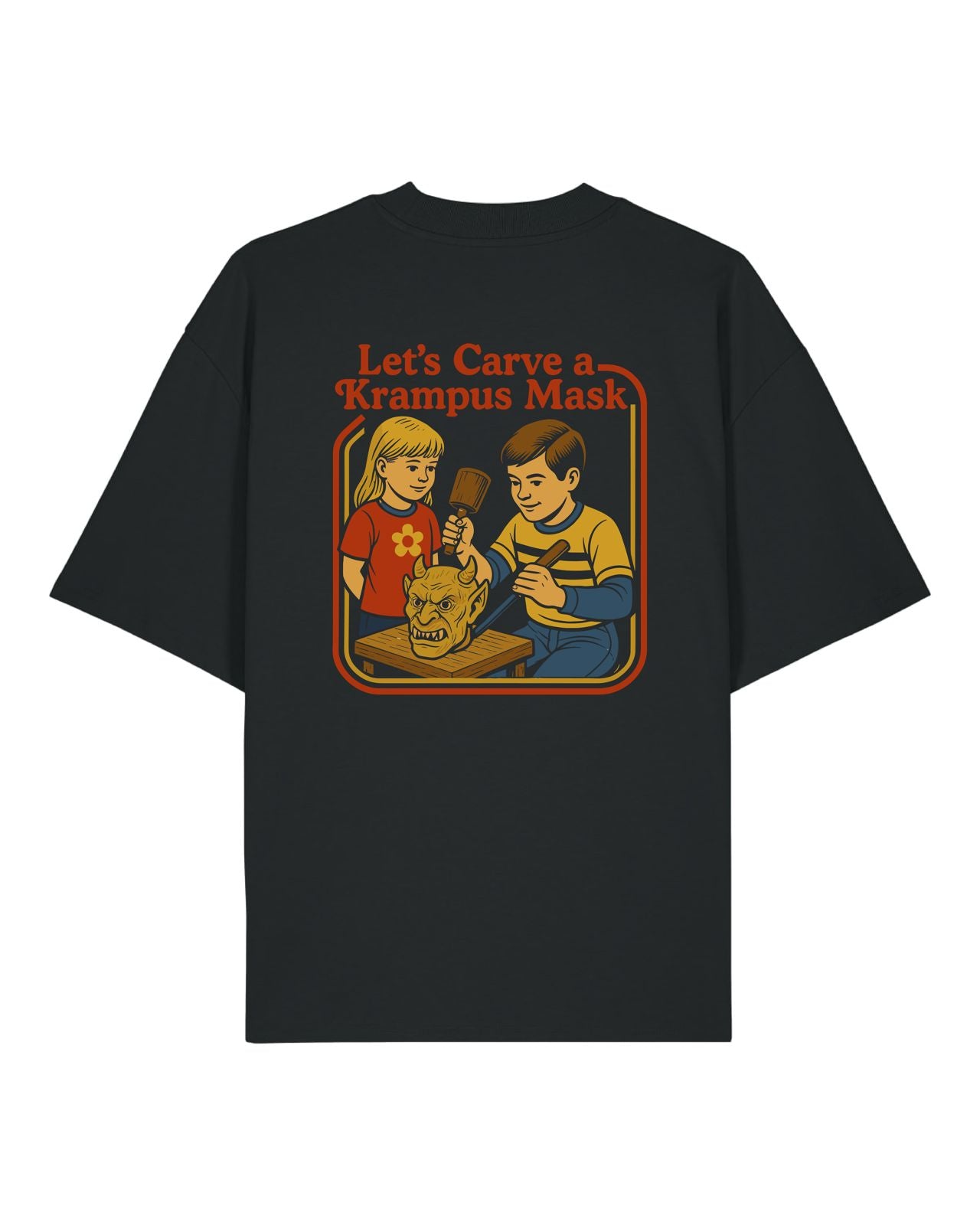 T-Shirt "Lets Carve a Krampus Mask" | Schwarz