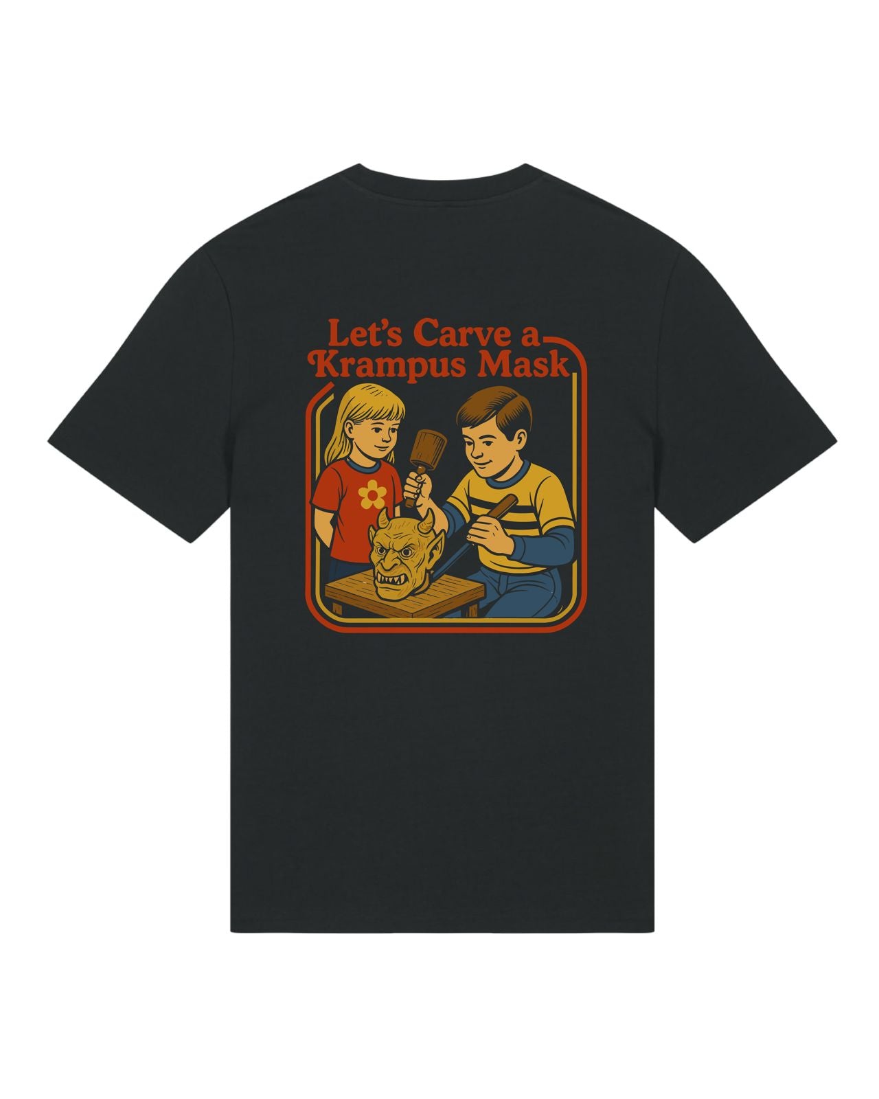 T-Shirt "Lets Carve a Krampus Mask" | Schwarz