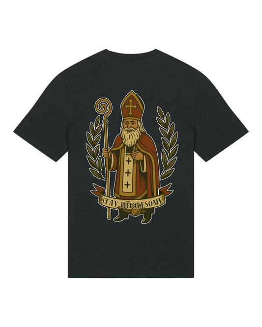 T-Shirt "Stay Wholesome" | Schwarz
